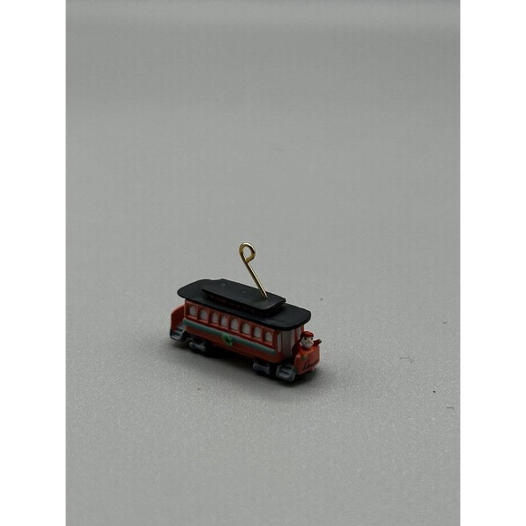 1990 Miniature Hallmalk Keepsake Ornament SANTA'S STREETCAR Artists Favorites - Picture 2 of 5